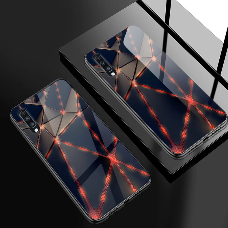 H123 Для samsung Galaxy A10 A20 A30 A40 A50 A70 A80 A90 A6S A8S закаленное Стекло крышка J4Plus M10 M20 M30 Note9 противоударный чехол для телефона - Цвет: H123
