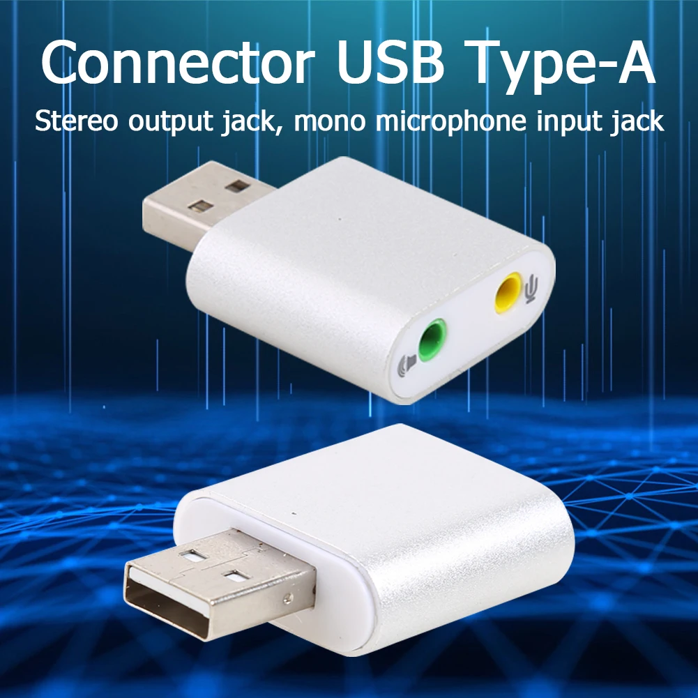 

USB Sound Card USB To 3.5mm Audio Earphone Adapter 7.1 External 3.5mm Mic Headphone Audio Adapter Sound Card For Laptop PC