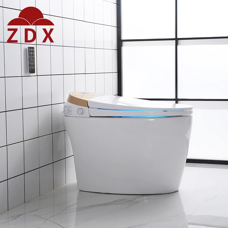 

New product high quality smart gold integrated toilet with lid