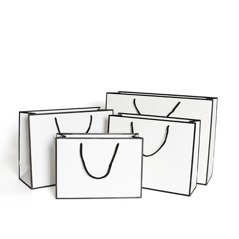 10 шт. большой белый упаковочный пакет из крафт-бумаги подарочный бумажный для