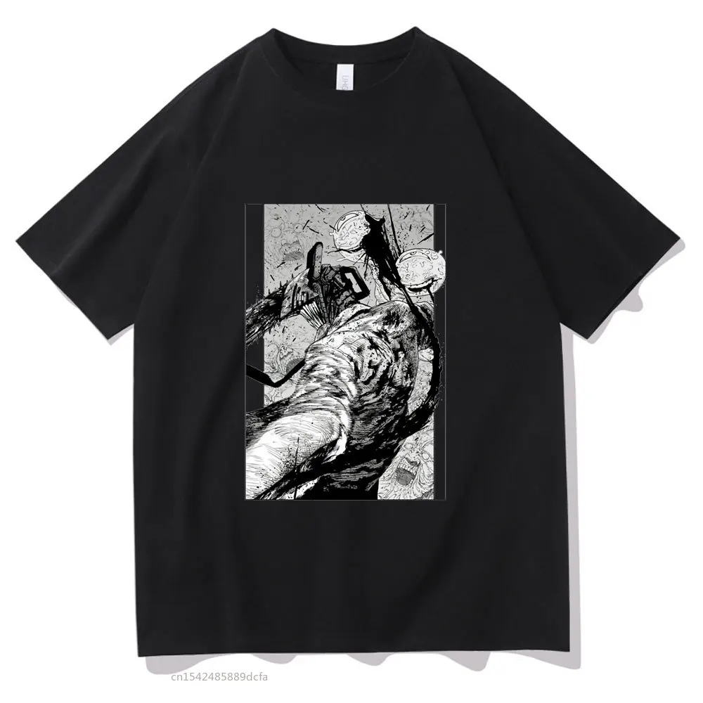 

Manga Chainsaw Pattern T Shirt Anime Ayanami Rei Tee Summer Oversized Tshirt