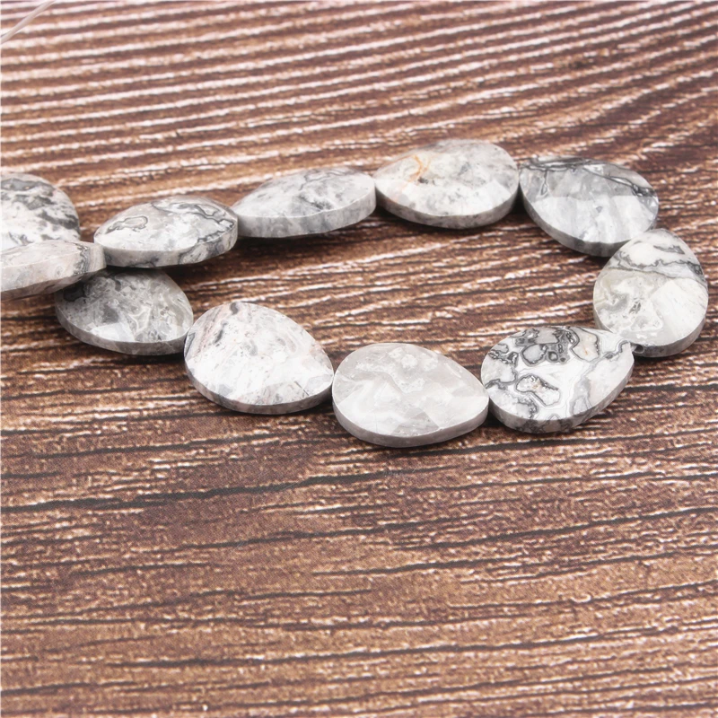 

Lanli Cut water drop Map stone DIY accessories production Necklace Earrings Bracelet beads pendant sweater chain