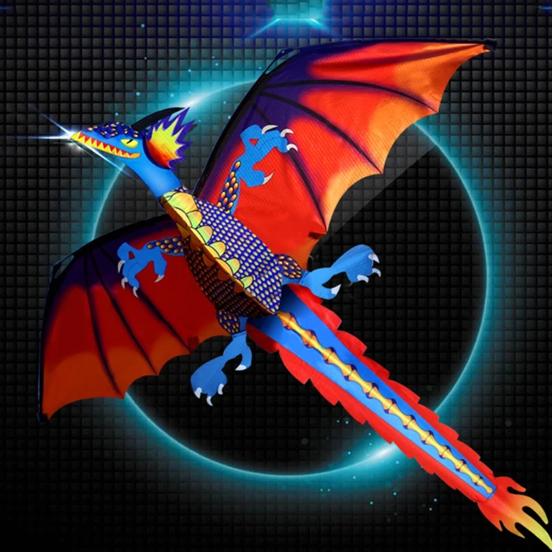 

Drop Ship New 3D Dragon Kite With Tail Kites For Adult Kites Flying Outdoor 100m Kite Line