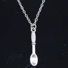 Новое модное ожерелье 6x33 мм, подвески в виде ложки, короткие, длинные, женские, мужские, колье, подарочные украшения, колье