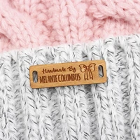 wooden labels custom text knit tags logo or text custom engraving labels personalized brand wd3128