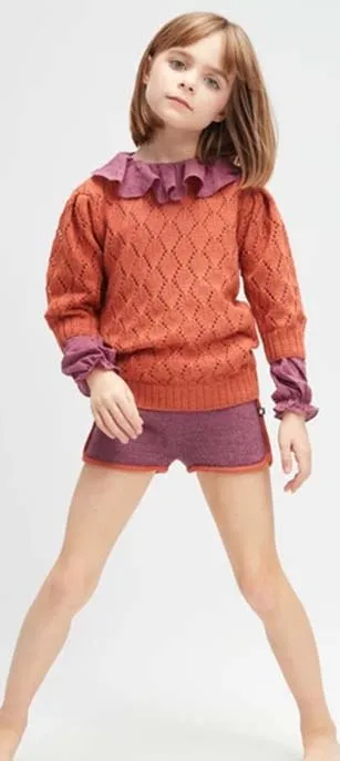 Зимняя одежда для маленьких девочек юбка пачка Лоскутная вязаная фиолетового