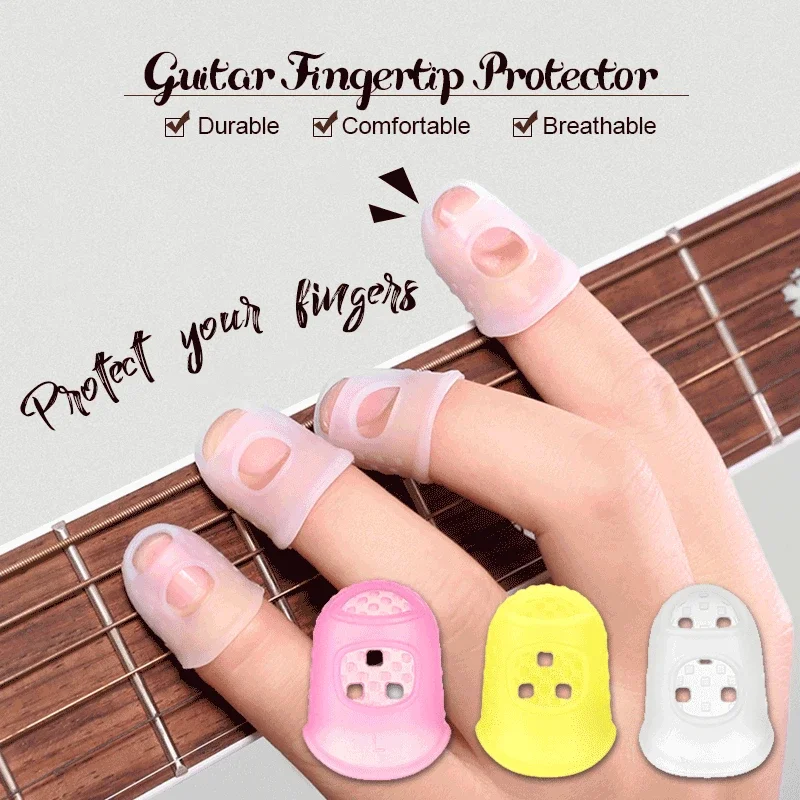 Гитары силиконовый пальца защитный гель защита пальцев струны Fingerguards с