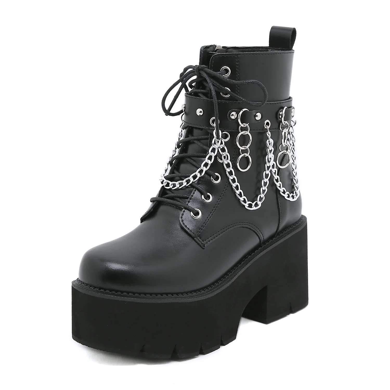 

Hot New chain English style Martin boots women's platform shoes high heel large size ankle boots