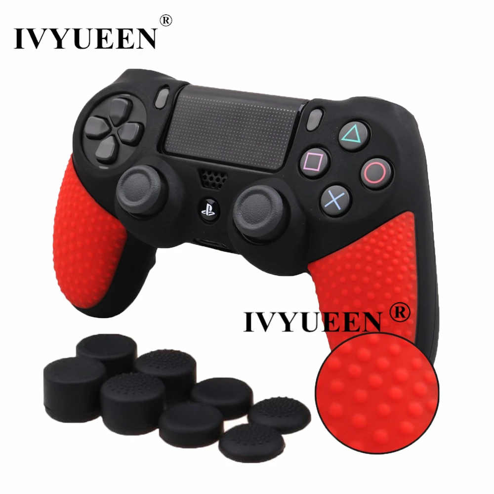 

IVYUEEN Anti-Slip Silicone Case Skin for Dualshock 4 PS4 DS4 PRO Slim Controller Protector Cover with Thumb Stick Grips Caps