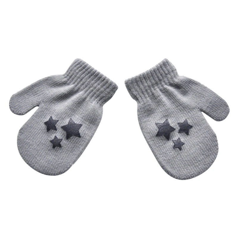 

Knitted Thick Warm Baby Gloves Winter Children Star Love Heart Print Gloves Kids Kawaii Full Finger Gloves Children Gloves
