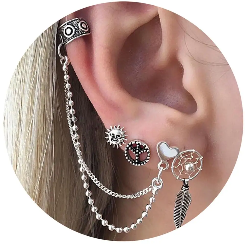 4 шт./компл. Ретро стиль женские серьги богемные в форме солнца гвоздики новое