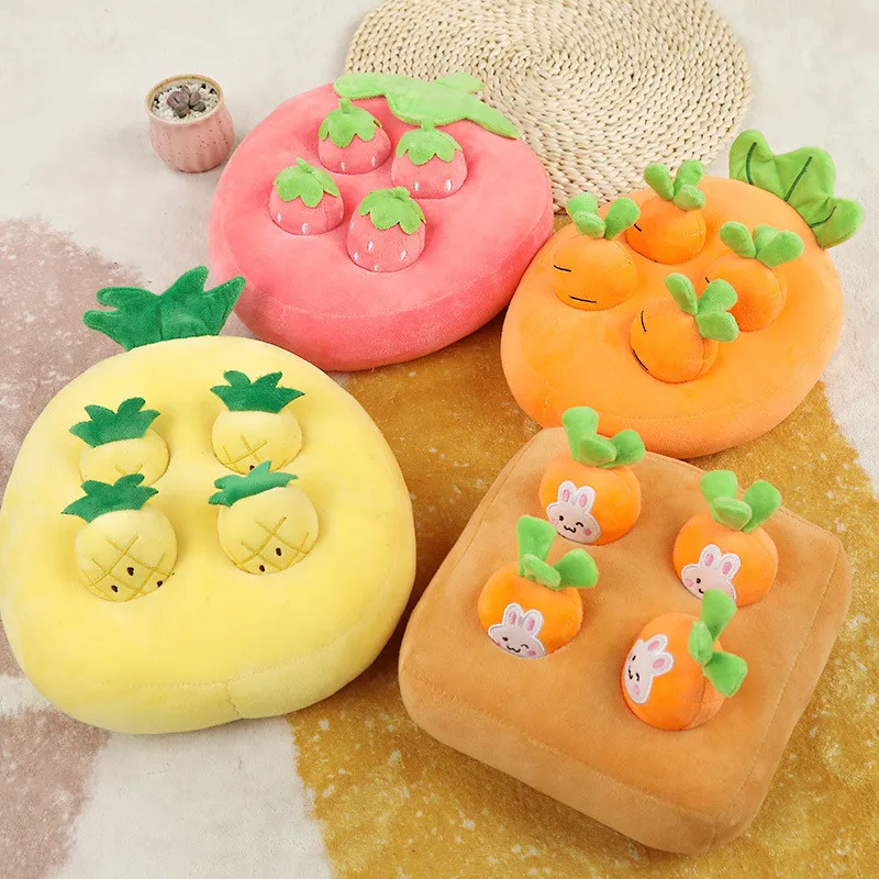 

Children's Simulation Mushroom Picking Strawberry Carrot Plush Toys Fighting Game Parent-child Interactive Toys Gifts