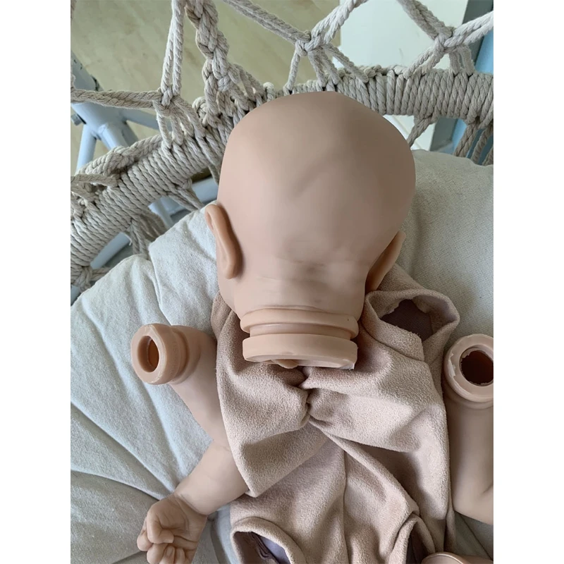 Kit de mu&ntilde;ecas Reborns, 21 pulgadas, en blanco, sin pintar, DIY, conjunto realista hecho a mano, molde con cabeza, extremidades completas y tela corporal-1