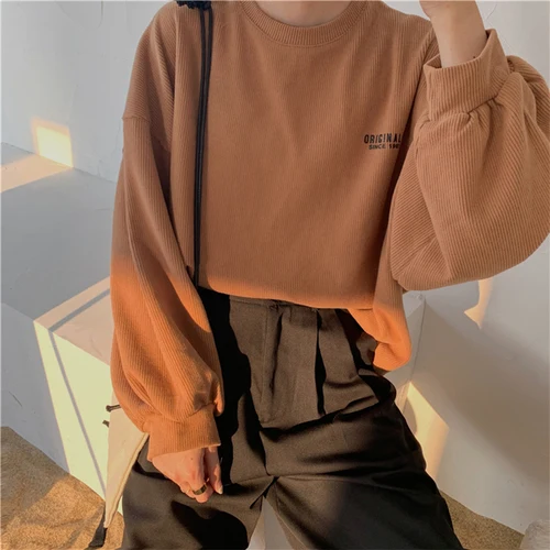 Новинка 2019 года повседневные свободные вязаные Модные женские толстовки в