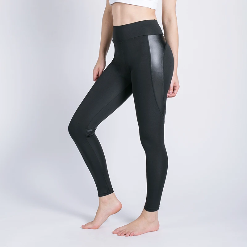 Женские штаны для фитнеса Kaminsky черные спортивные Леггинсы с высокой талией и