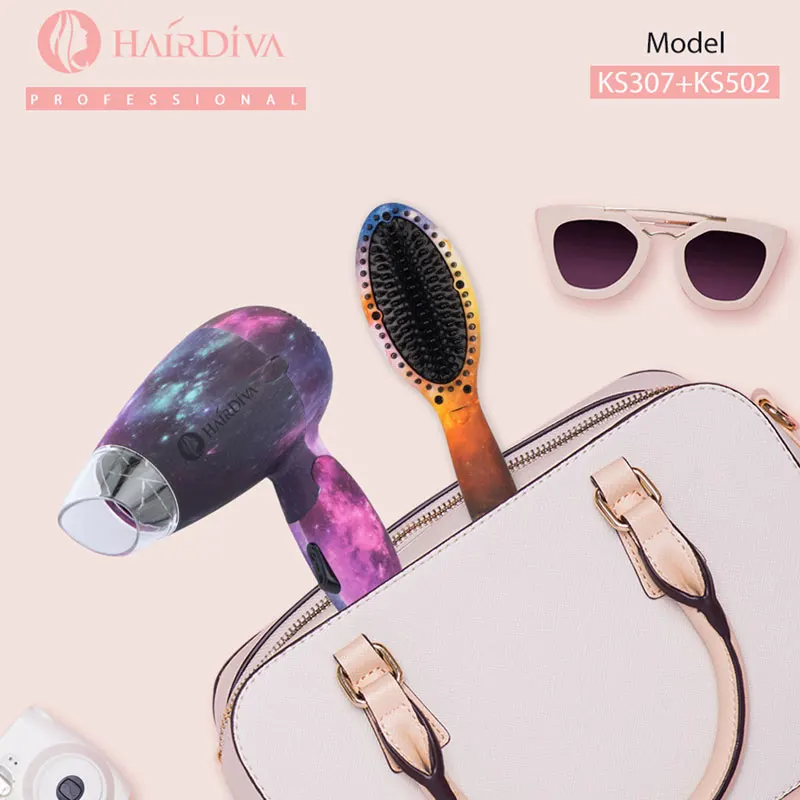 фен двойным напряжением и Щетка выпрямитель для волос с Ионная выпрямления Glaxy