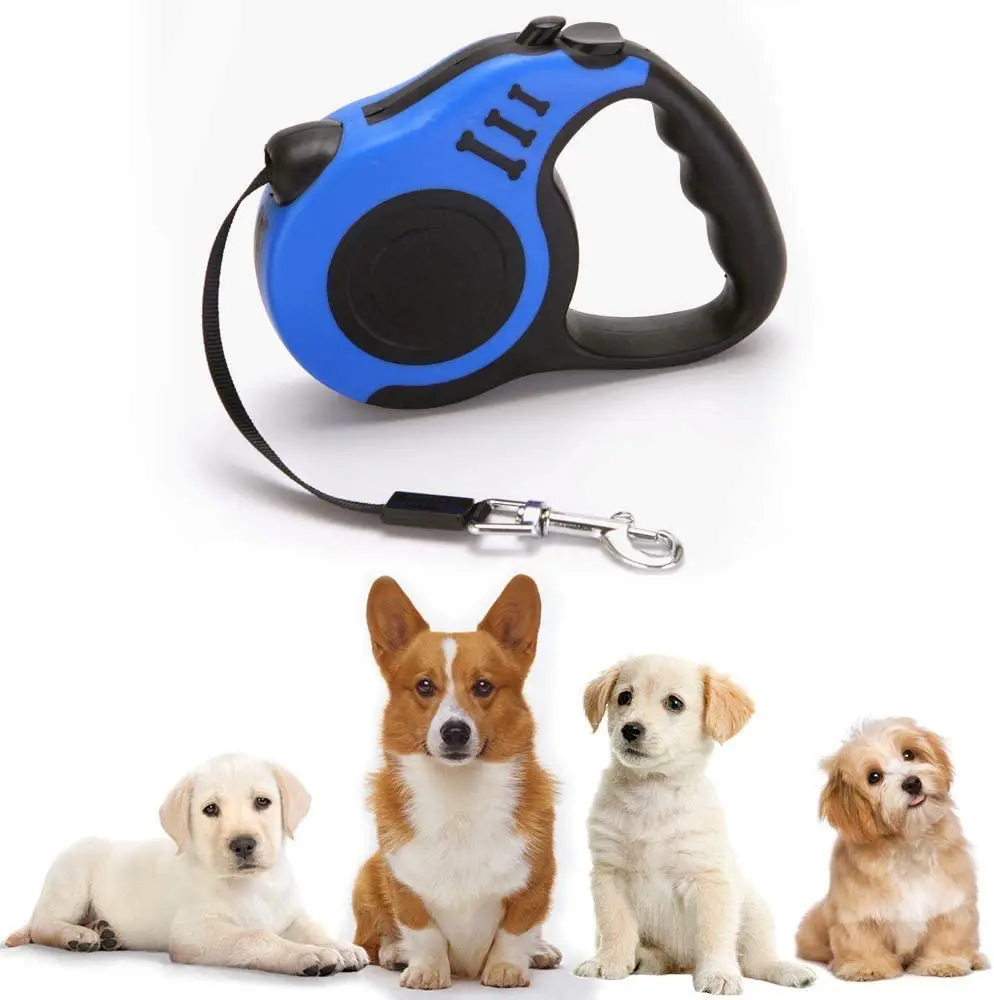 

Retractable Dog Leash, Pet Walking Leash With Anti-slip Handle, Tangle-free,One-handed One Button Lock & Release