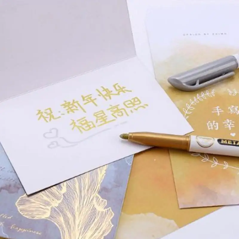 1 шт. металлическая ручка маркер золотистые и Серебристые художественные ручки