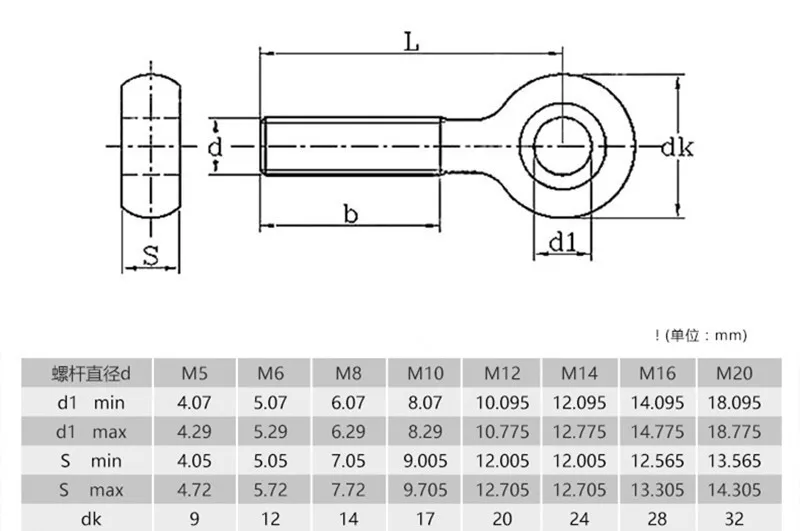 1 шт. M12* 40/50/55/60-150 мм 304 Метрическая резьба из нержавеющей стали винт с шарнирной головкой Болтовая шпилька для глаз шарнирный анкерный болт Fasterner