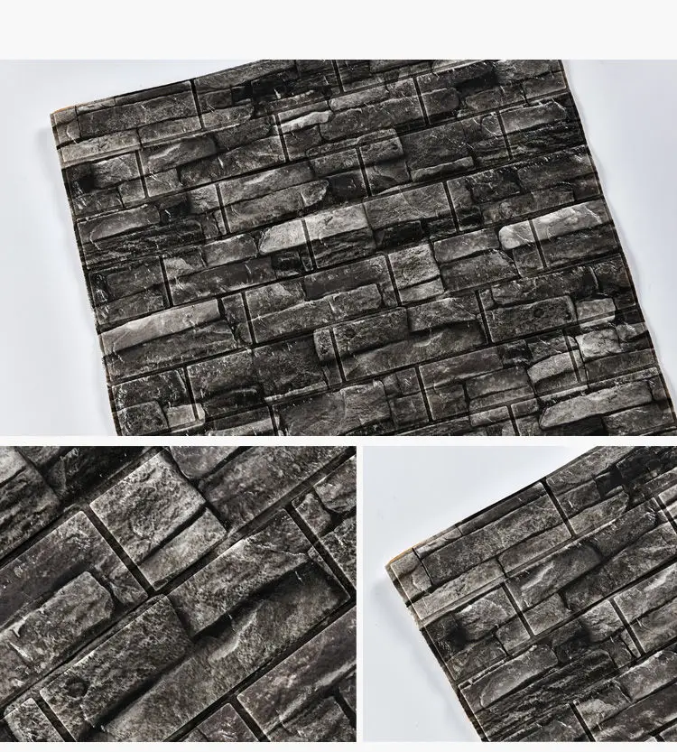 

70cmx77cm Self-adhesive Wallpaper Foam Brick Waterproof 3D Three-dimensional Home Decoration Wall Sticker