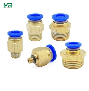 Фитинг для пневматической трубы 14 дюйма PT 18 дюйма 38 дюйма 12 дюйма, пневматический быстрый соединитель, резьба через воздушный цилиндр, быстрая вставка PC4681012 1 шт.