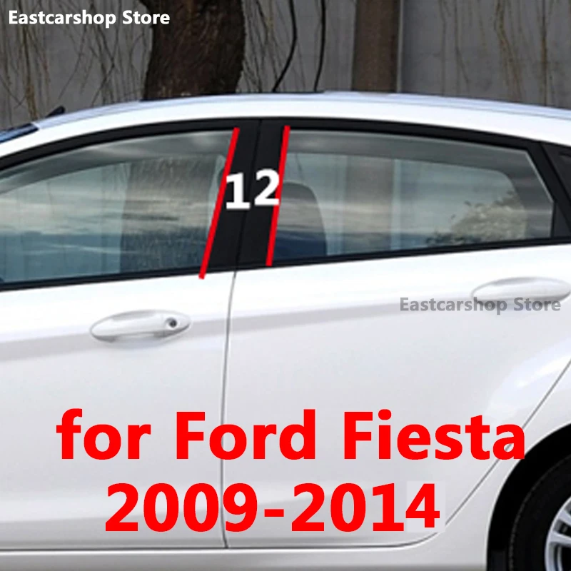 

For Ford Fiesta 2014 2013 2012 2011 Car Middle Window B C Center Pillar Sticker PC Decorative Central Frame Accessorie 2009 2010