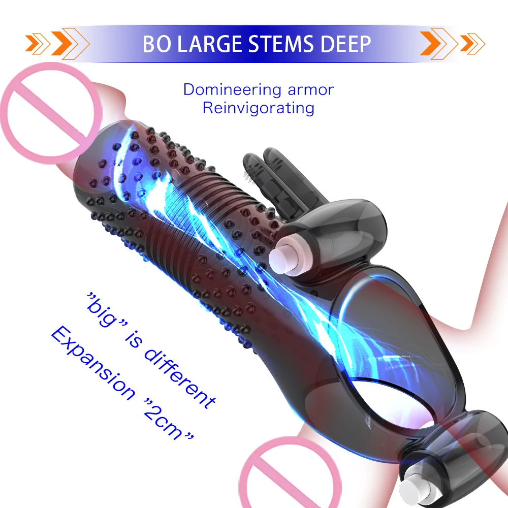 Многоразовый презерватив вибрирующий пенис удлинитель рукав для увеличения