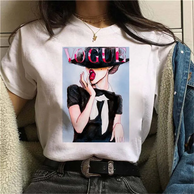 

Harajuku 90s Ulzzang O-Neck T-Shirt Summer Cute Short Sleeve Casual White Tees Tops Maycaur New Women VOGUE Printing T Shirt
