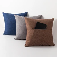 4545cm cushion cover decorative throw pillow case solid color pillowcases with pockets for living room sofa seats home decor