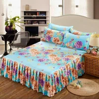 2020 brand cotton with lace new bed sheet 2pcs pillow case bedding set bedding 3 piece set pastoral fashion plaid sheets