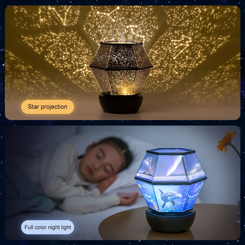 Светодиодный Ночной светильник умный на день рождения Рождество с вращающимся