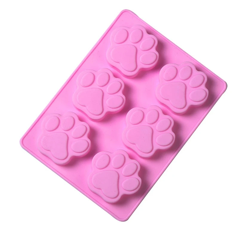 

N7MF Cat Paw Footprint Mold Biscuit Cutting Module for Chocolate Candy Ice Cube Dog Treatsinteresting Biscuit Baking Mold