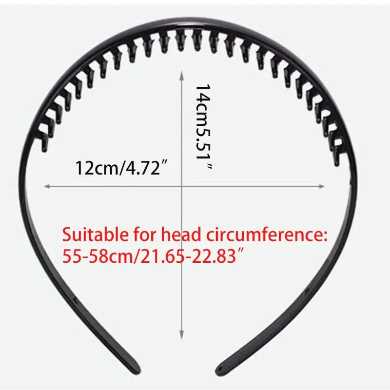8 мм пластиковая простая головная повязка с нескользящей зубчатой расческой