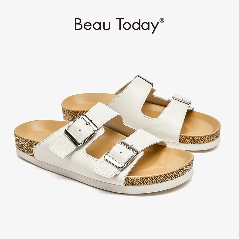 

Women Casual Sandals Synthetic Leather Open Toe Metal Buckles Summer Slippers Platform Lady Flats Shoes Handmade BeauToday 34015