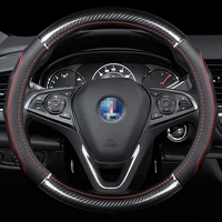 popular car carbon fiber leather steering wheel covers interior accessories 38cm for saab 9 3 9 4x 9 5 car styling