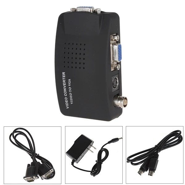 

TV BNC S-video to VGA Converter Adapter Digital Box Support 1080P