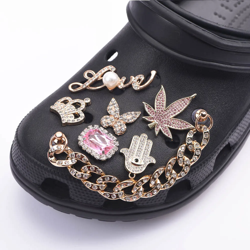 Croc Charms Chain For Girls Adult Women Bling Strap Shoes Decoration Colorful Chains Charm