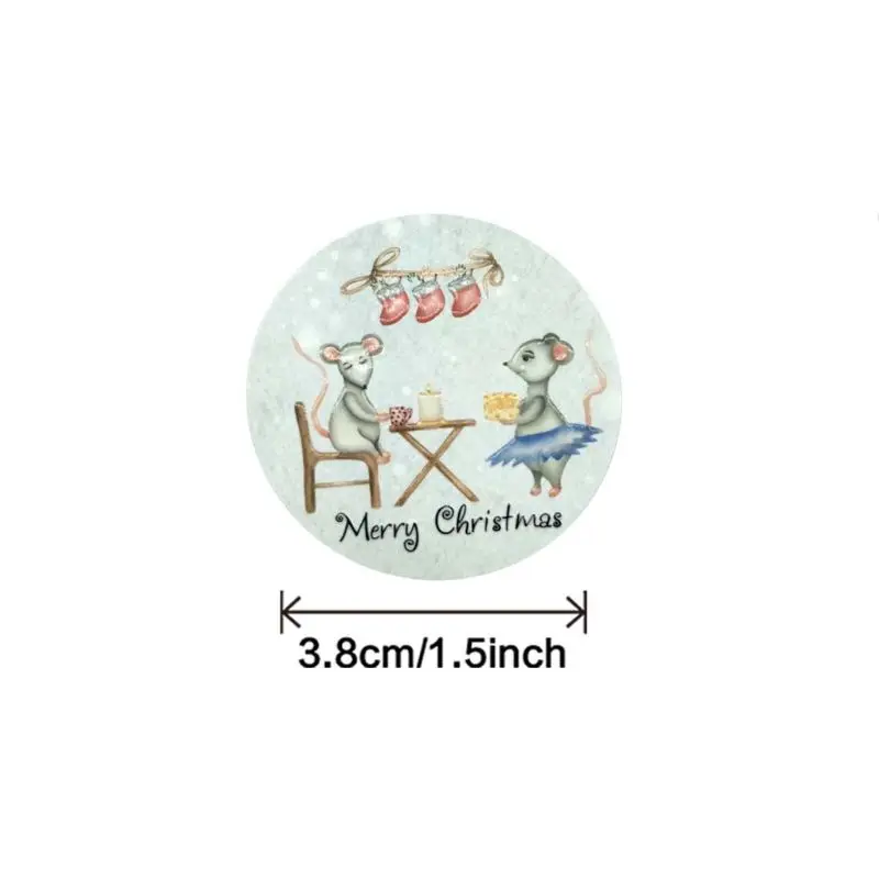 

500pcs 6 Designs Merry Christmas Stickers Envelope Gift Cards Package Seal Label Scrapbooking Decor