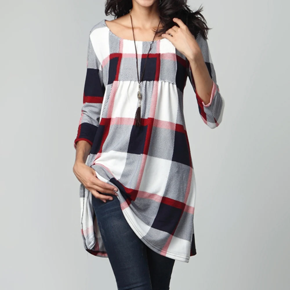 

Women T-shirt Bohemian Paisley Floral Print Three Quarter Sleeve Female Shirt O-neck Muti Colors Loose Plus Size Female Tops