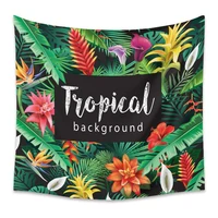 3d tropical plant tapestry wall hanging polyester bohemia cactus banana leaf flower print tapestry beach towel cushion