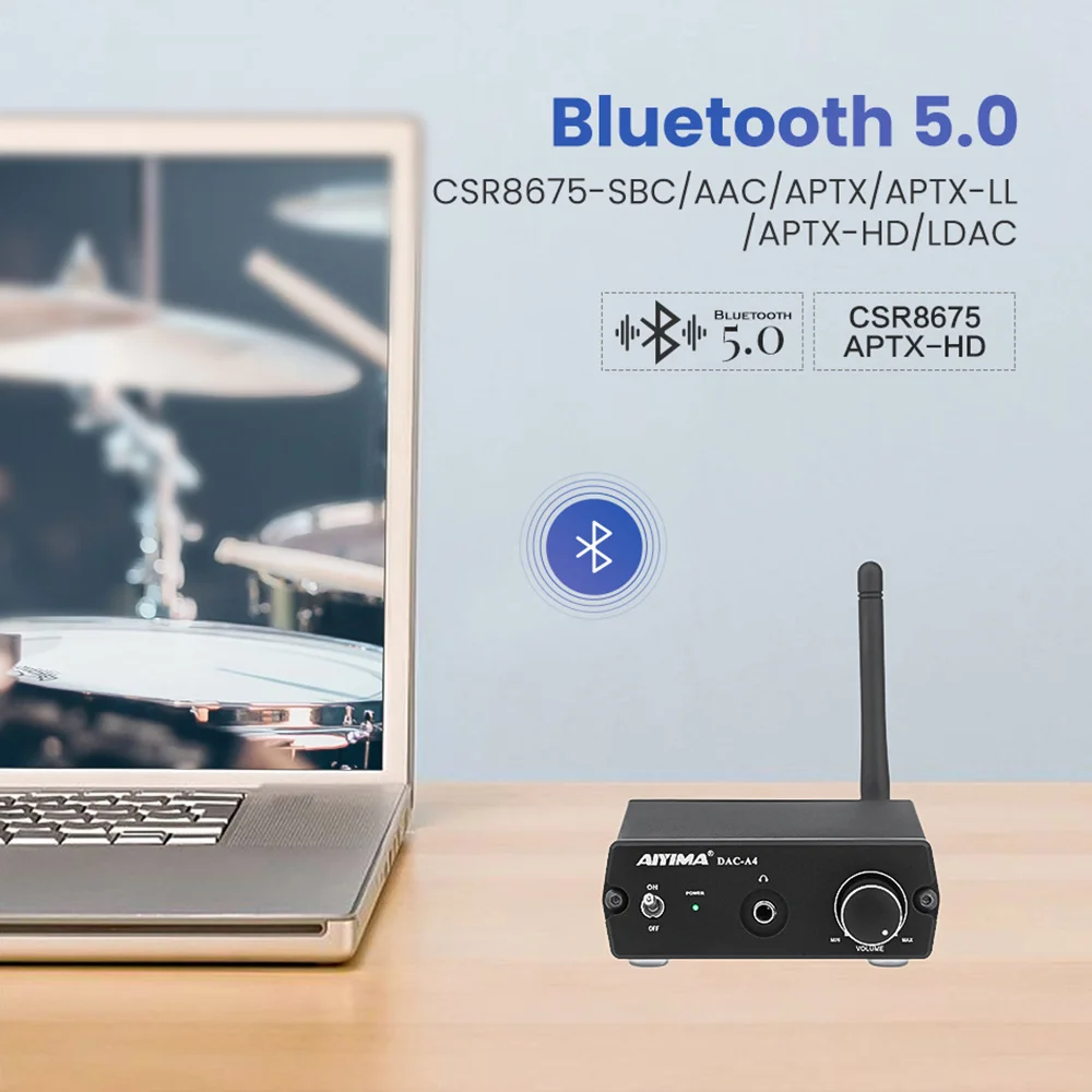 Аудио ЦАП AIYIMA A4 APTX HD ES9038 декодер CSR8675 Bluetooth стерео усилитель для наушников 24 бит 96