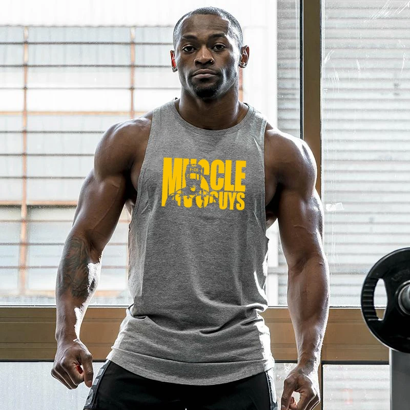 

Muscle Guys Brand Clothing Summer bodybuilding Vest Fitness mens cotton ank top Sleeveless undershirt gym stringer singlet men