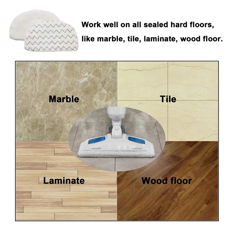 

12 Pack Steam Mop Pads Replacement for Bissell Powerfresh Steam Mop 1940 1440 Series, Washable Cleaning Pad