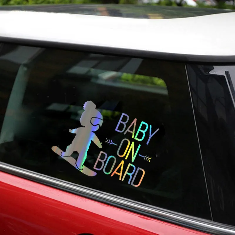 Сноуборд мальчик забавная наклейка светоотражающая Лазерная мотоциклетная