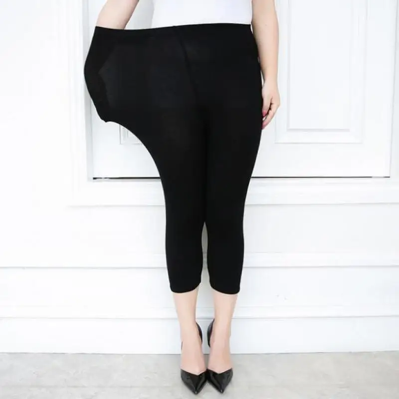 Womens Leggings Summer Female Trousers Clothing Seven Points Pants Increase Big Elastic Force Ladies Pants Clothes H15