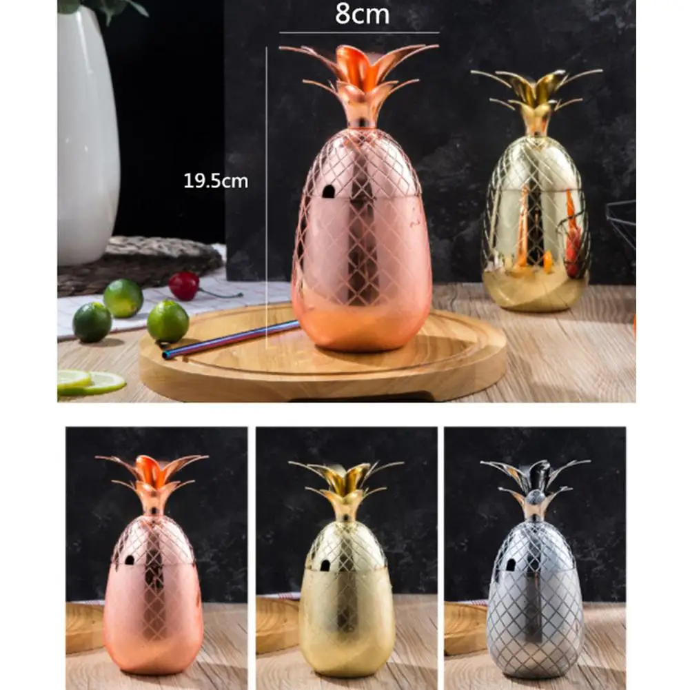 

Bar Cocktail Glass 304 Stainless Steel Juice Drinking Cups Pineapple Creative Champagne Wine Glass Home Cafe Party Barware