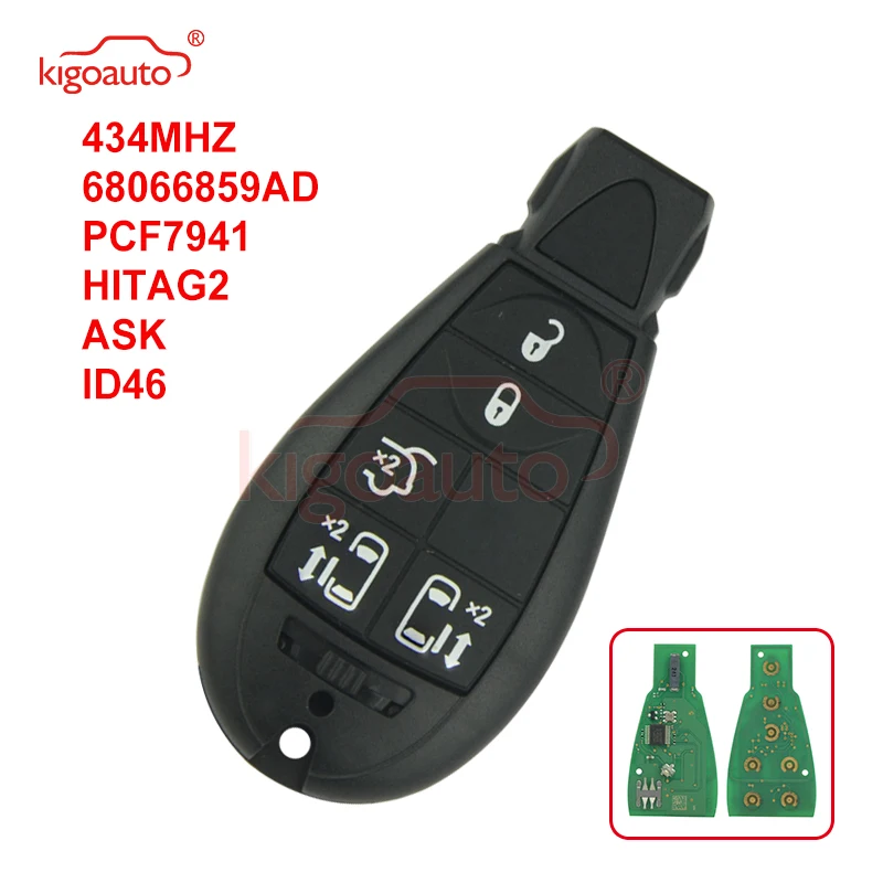 Kigoauto #9 05026197AD Caliber Journey Grand Cherokee Voyager Fobik key 5 кнопок 434 МГц для Chrysler европейской модели