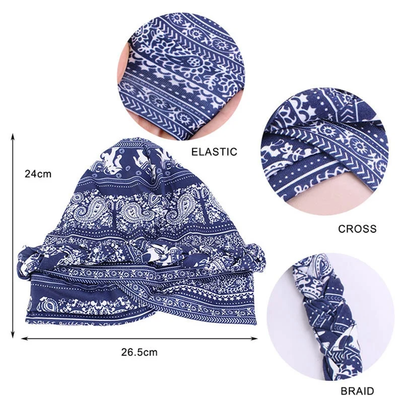 

Print Cotton Muslim Turban Scarf For Women Islamic Inner Hijab Turban Cap Headwear Arab Wrap Head Scarf Hair Accessories Hat