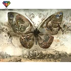Алмазная вышивка с изображением бабочки, пейзажа
