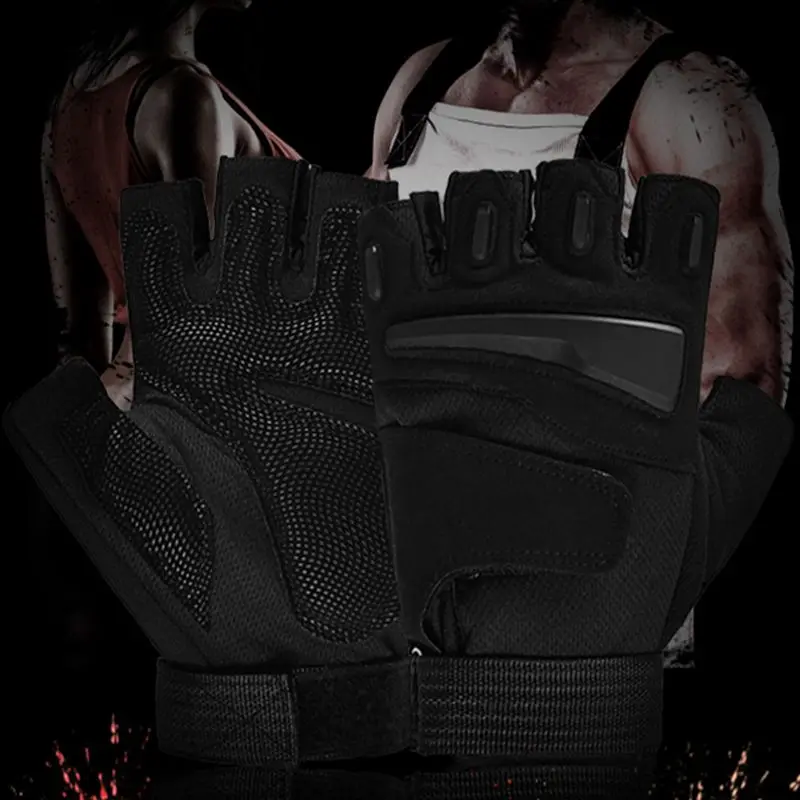 Охотничьи перчатки с открытыми пальцами тактические для военных тренировок